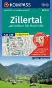 Cover-Bild zum Titel 'KOMPASS Wanderkarte 010 Zillertal - Von Jenbach bis Mayrhofen 1:25.000' von ''