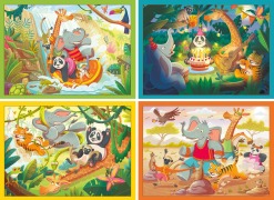 Cover-Bild zum Titel 'Kinderpuzzle 4x35 Teile - Speedy Puzzle' von ''