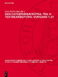 Cover-Bild zum Titel 'Das Catu¿pari¿atsutra, Teil II: Textbearbeitung: Vorgang 1-21' von ''