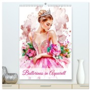 Cover-Bild zum Titel 'Ballerinas in Aquarell (hochwertiger Premium Wandkalender 2026 DIN A2 hoch), Kunstdruck in Hochglanz' von 'Ally Bee'