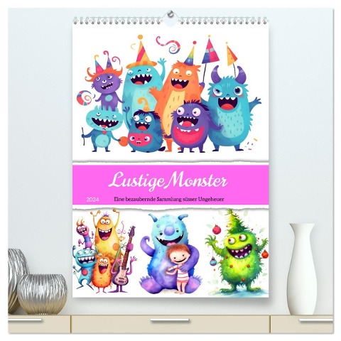 Lustige Monster - Eine bezaubernde Sammlung süsser Ungeheuer (hochwertiger Premium Wandkalender 2024 DIN A2 hoch), Kunstdruck in Hochglanz - Anja Frost