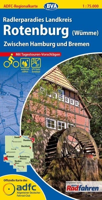ADFC-Regionalkarte Radlerparadies Landkreis Rotenburg (Wümme) 1 : 75 000 - 