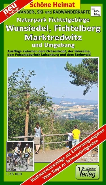 Wander-, Ski- und Radwanderkarte Naturpark Fichtelgebirge, Wunsiedel, Fichtelberg, Marktredwitz und Umgebung - Verlag Barthel