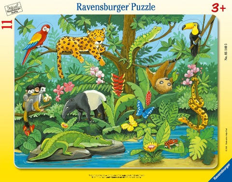 Ravensburger Tiere im Regenwald 11 Teile Rahmenpuzzle - 