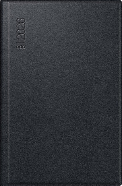 rido/idé 7016168906 | Taschenkalender Mod. partner/Industrie I 2026 | A7, Leder, schwarz - 