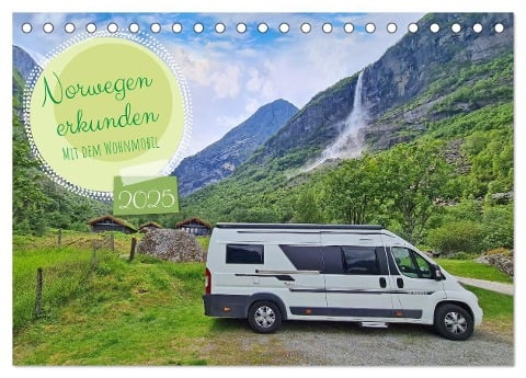 Norwegen erkunden mit dem Wohnmobil (Tischkalender 2025 DIN A5 quer), CALVENDO Monatskalender - Beate Bussenius