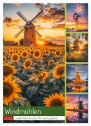 Windmühlen - Zauberhaft mit einer KI in Szene gesetzt (Wandkalender 2026 DIN A2 hoch), CALVENDO Monatskalender - Steffen Gierok-Latniak
