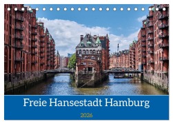 Cover-Bild zum Titel 'Freie Hansestadt Hamburg (Tischkalender 2026 DIN A5 quer), CALVENDO Monatskalender' von 'Thomas Leonhardy'