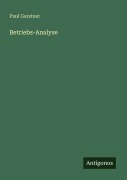 Cover-Bild zum Titel 'Betriebs-Analyse' von 'Paul Gerstner'