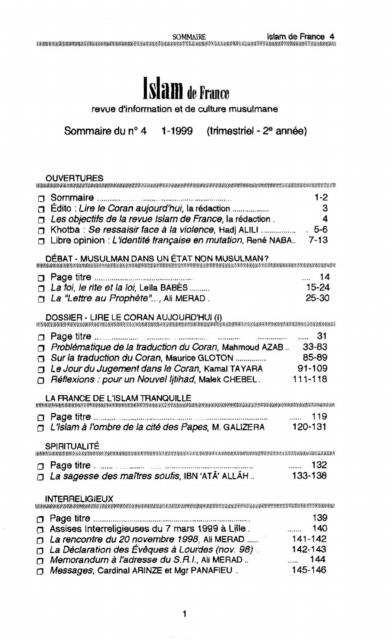 LIRE LE CORAN AUJOURD'HUI - Collectif