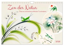 Cover-Bild zum Titel 'Zen der Natur - Pflanzen und Insekten im Stile der Tuschmalerei (Wandkalender 2026 DIN A4 quer), CALVENDO Monatskalender' von 'Anja Frost'