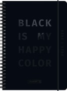 BRUNNEN Schülerkalender (2025/2026) "Black", 2 Seiten = 1 Woche, A5, 208 Seiten, Papier-Einband, schwarz - 