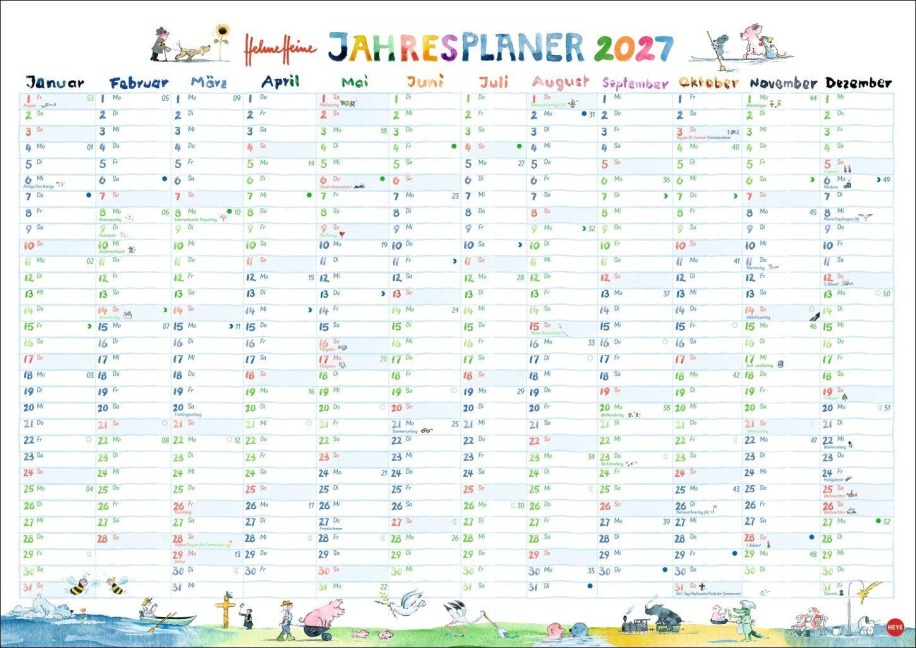Helme Heine: Tafelkalender A3 2027 - 