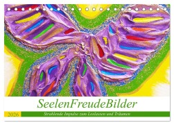 Cover-Bild zum Titel 'SeelenFreudeBilder - Strahlende Impulse zum Loslassen und Träumen (Tischkalender 2026 DIN A5 quer), CALVENDO Monatskalender' von 'Elke Ulrike Weigel'