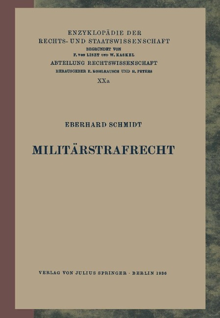 Militärstrafrecht - Eberhard Schmidt