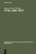 Cover-Bild zum Titel 'Titel und Text' von 'Bianca-Jeanette Schröder'