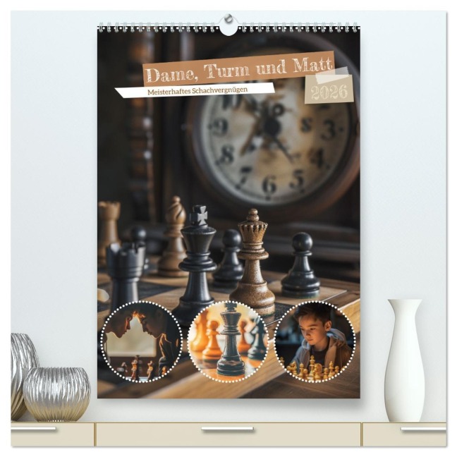 Dame, Turm und Matt (hochwertiger Premium Wandkalender 2026 DIN A2 hoch), Kunstdruck in Hochglanz - Steffen Gierok-Latniak