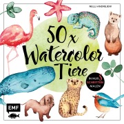 Cover-Bild zum Titel '50 x Watercolor Tiere' von 'Nelli Andrejew'
