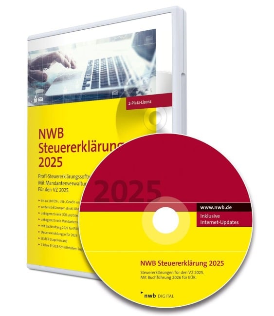 NWB Steuererklärung 2025 - 2-Platz-Lizenz - 
