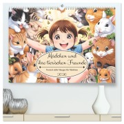 Mädchen und ihre tierischen Freunde - Tierisch süße Mangas für Mädchen (hochwertiger Premium Wandkalender 2026 DIN A2 quer), Kunstdruck in Hochglanz - Melissa Blohm