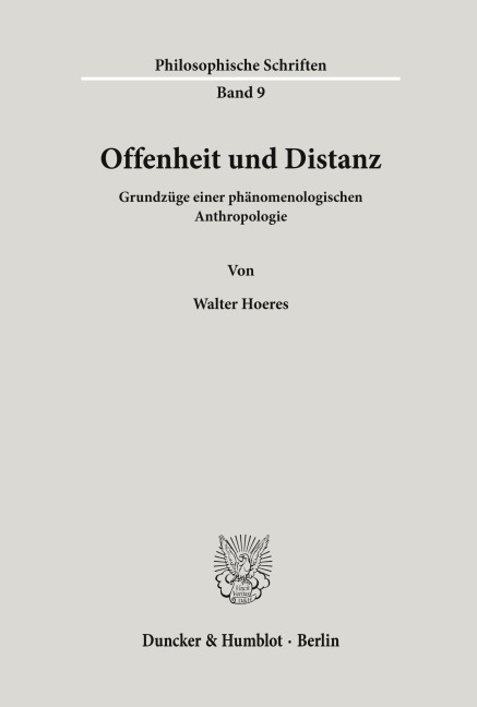 Offenheit und Distanz. - Walter Hoeres