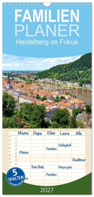 Familienplaner 2027 - Heidelberg im Fokus mit 5 Spalten (Wandkalender, 21 x 45 cm) CALVENDO - Thorsten Assfalg