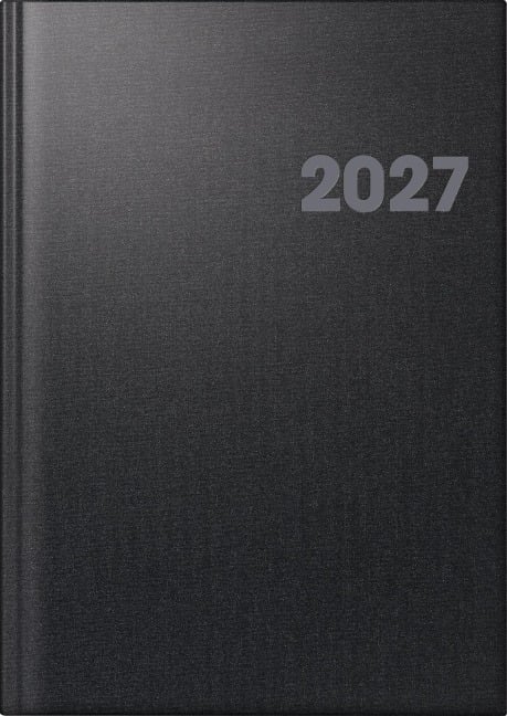 BRUNNEN 1076361907 Buchkalender Mod. 763 2027 A4, Kunststoff, vulkanschwarz - 