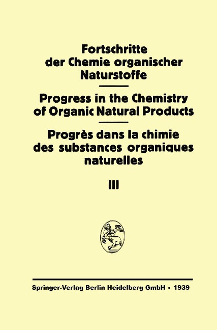 Fortschritte der Chemie Organischer Naturstoffe - 