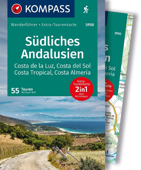 KOMPASS Wanderführer Südliches Andalusien, Costa de la Luz, Costa del Sol, Costa Tropical und Costa Almeria, 55 Touren mit Extra-Tourenkarte - 