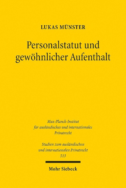 Personalstatut und gewöhnlicher Aufenthalt - Lukas Münster