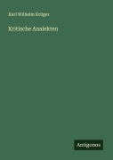 Cover-Bild zum Titel 'Kritische Analekten' von 'Karl Wilhelm Krüger'