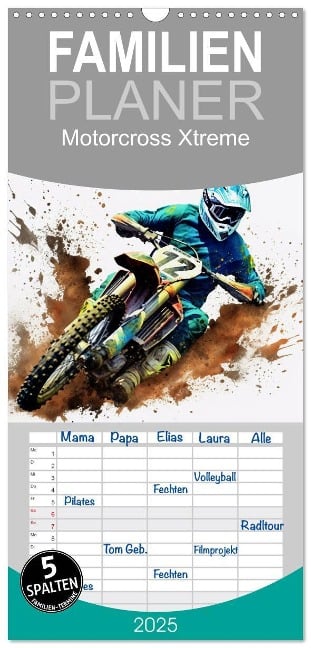 Familienplaner 2025 - Motorcross Xtreme mit 5 Spalten (Wandkalender, 21 x 45 cm) CALVENDO - Steffen Gierok-Latniak