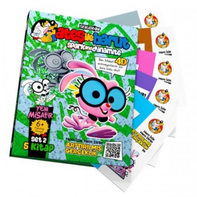 Ates ile Barut Yeni Misafir Ar 4D Animasyonlu Kitap Set 2 - Alp Türkbiner