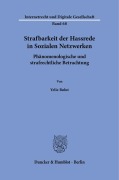 Cover-Bild zum Titel 'Strafbarkeit der Hassrede in Sozialen Netzwerken' von 'Yeliz Bulut'