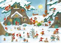 Cover-Bild zum Titel 'Sticker-Adventskalender - Im Wichtel-Wimmelwald' von ''