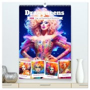 Cover-Bild zum Titel 'Dragqueens. Drag- und Travestie Kunst. Illustrationen (hochwertiger Premium Wandkalender 2026 DIN A2 hoch), Kunstdruck in Hochglanz' von 'Rose Hurley'