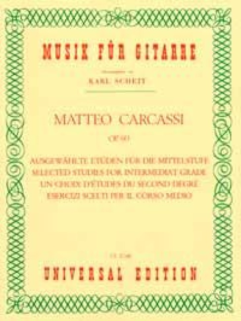 Ausgewählte Etüden für die Mittelstufe - Matteo Carcassi