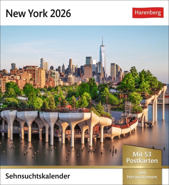 New York Sehnsuchtskalender 2026 - Wochenkalender mit 53 Postkarten - 