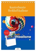 Cover-Bild zum Titel 'Tischplaner 2027 - Kunterbunte Heißluftballone (A5 Tischkalender zum Aufstellen) CALVENDO' von 'Sf'