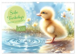 Cover-Bild zum Titel 'Süße Tierbabys - niedliche Illustrationen (Wandkalender 2027 DIN A3 quer), CALVENDO Monatskalender' von 'Monika Starzengruber'