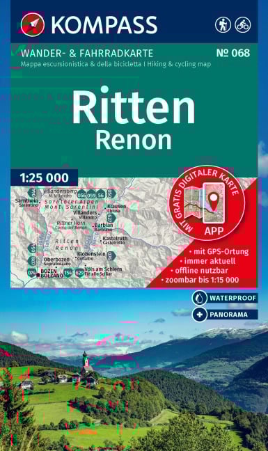 KOMPASS Wanderkarte 068 Ritten / Renon 1:25.000 - 