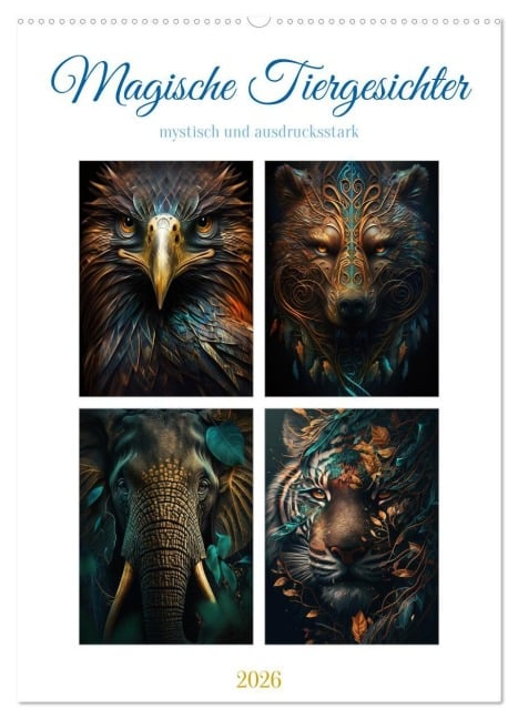 Magische Tiergesichter (Wandkalender 2026 DIN A2 hoch), CALVENDO Monatskalender - Steffen Gierok-Latniak