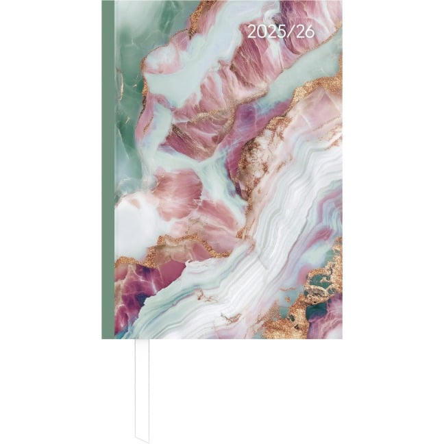 Campustimer Blue Marble - A6 Semester-Planer - Studenten-Kalender 2025/2026 - Notiz-Buch - Weekly - Marmor - Alpha Edition - 