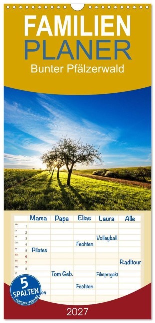Familienplaner 2027 - Bunter Pfälzerwald mit 5 Spalten (Wandkalender, 21 x 45 cm) CALVENDO - Momentfänger Patricia Flatow