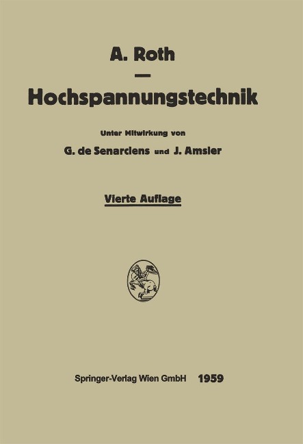 Hochspannungstechnik - Arnold Roth