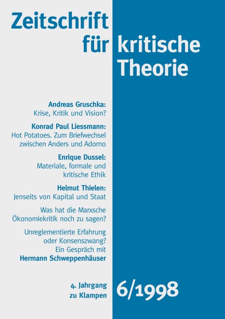 Zeitschrift für kritische Theorie, Heft 6 - 