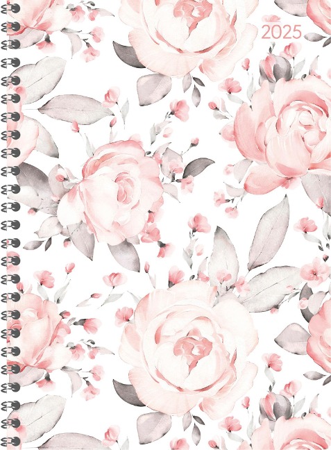 Ladytimer Ringbuch Roses 2025 - Taschen-Kalender A5 (15x21 cm) - Schüler-Kalender - Weekly - Ringbindung - 128 Seiten - Alpha Edition - 