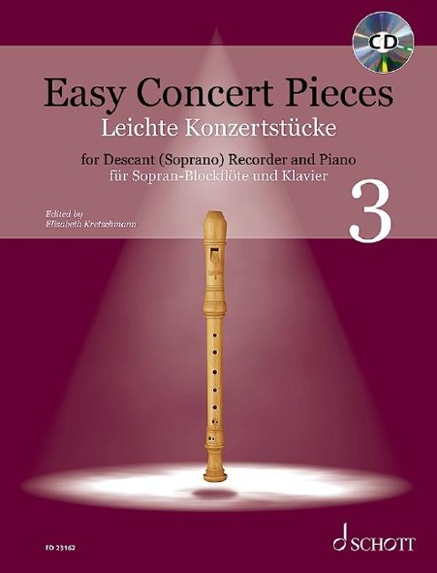 Easy Concert Pieces für Sopran-Blockflöte und Klavier, Band 3 - 