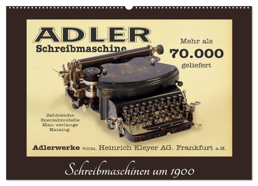 Schreibmaschinen um 1900 (Wandkalender 2026 DIN A2 quer), CALVENDO Monatskalender - Stoerti-Md Stoerti-Md