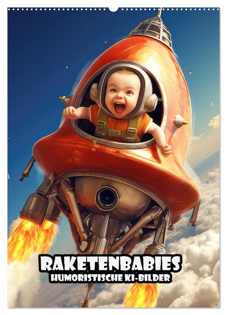 Raketenbabies - Humoristische KI-Bilder (Wandkalender 2024 DIN A2 hoch), CALVENDO Monatskalender - Liselotte Brunner-Klaus